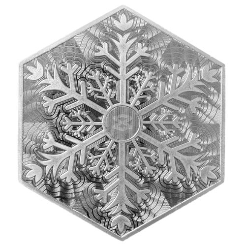 10 oz Snowflake Hexagon Silver Bar | Microengraved Security Feature