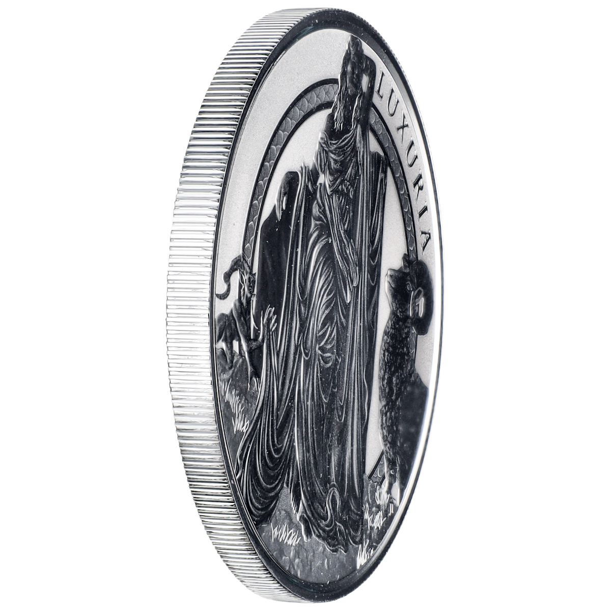 Buy 5 oz Luxuria - Lust: Seven Deadly Sins Silver Reverse Proof - The  Awakening Series | SD Bullion