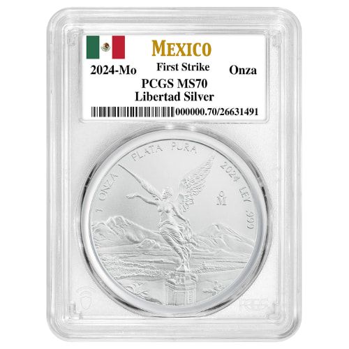 2024\u00201\u0020oz\u0020PCGS\u0020MS\u002D70\u0020First\u0020Strike\u0020Mexican\u0020Silver\u0020Libertad\u0020Coin