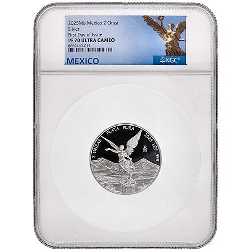 Buy 2025 NGC PF-70 First Day of Issue 2 oz Mexican Silver Libertad