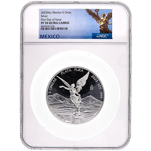 Buy 2025 NGC PF-70 First Day of Issue 5 oz Mexican Silver Libertad