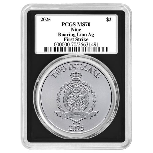 Buy 2025 PCGS MS-70 First Strike 1 oz Roaring Lion Silver Coin