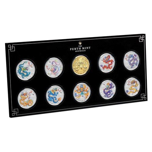 2024 1/2 oz Year of the Dragon Silver Ten-Coin Set - Lunar Series III