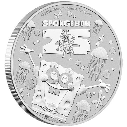 Buy 2024 1 oz Spongebob Squarepants 25th Anniversary Silver Coins