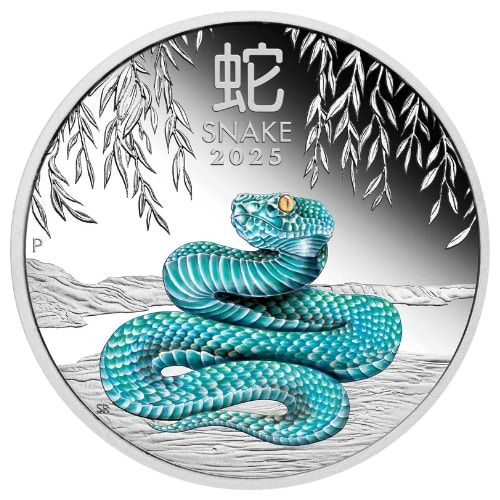 2025\u00201\u0020oz\u0020Year\u0020of\u0020the\u0020Snake\u0020Colored\u0020Proof\u0020Silver\u0020Coin\u0020\u002D\u0020Lunar\u0020Series\u0020III\u0020