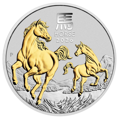2026 1 oz Year of the Horse Gilded Silver Coin – Lunar Series III