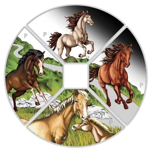 2026 Year of the Horse Quadrant - 1 oz Silver Proof Colorized 4-Coin Set