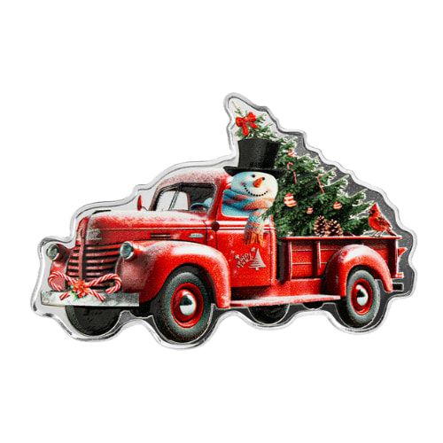2024\u00201\u0020oz\u0020Snowman\u0020with\u0020Red\u0020Truck\u0020Silver\u0020Coin