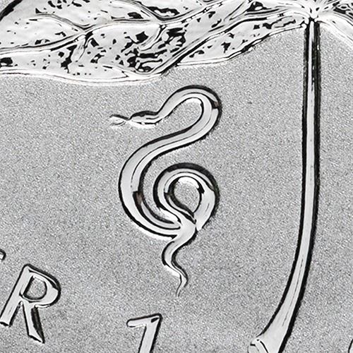 2013 1 oz Canadian Silver Maple Leaf Coin - with Snake Privy