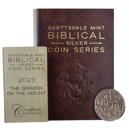 2023 2 oz The Sermon on the Mount Antique Silver Coin - Biblical Series
