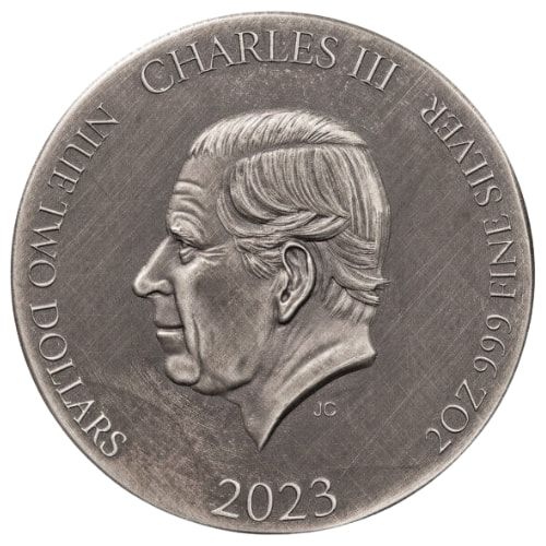 2023 2 oz Zechariah's Vision of the Chariots Antique Silver Coin - Biblical Series