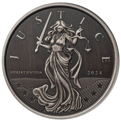 2024\u00201\u0020oz\u0020Lady\u0020Justice\u0020Antique\u0020Silver\u0020Coin