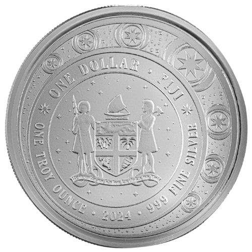 2024 1 oz Fiji Unicorn Blossom Colorized Silver Coin