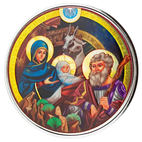 1\u0020oz\u0020Bethlehem\u0020Nativity\u0020Colored\u0020Silver\u0020Round