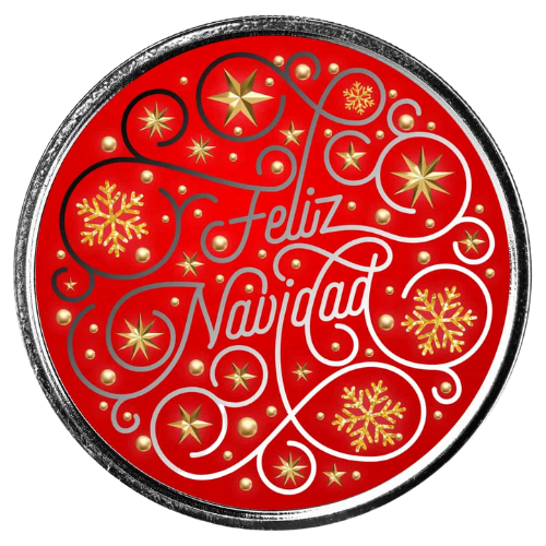 1\u0020oz\u0020Feliz\u0020Navidad\u0020Colored\u0020Silver\u0020Round