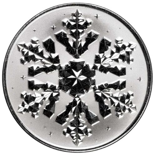 Scottsdale\u0020Mint\u0020Christmas\u0020Snowflake\u00201\u0020oz\u0020Silver\u0020Round\u0020\u002D\u0020Third\u0020in\u0020Series