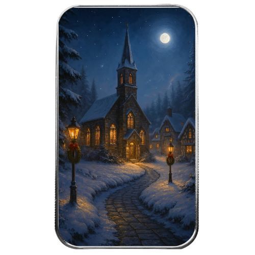 1\u0020oz\u0020Christmas\u0020Eve\u0020Chapel\u0020Colored\u0020Silver\u0020Bar