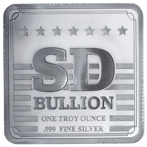 Buy 1 oz SD Bullion Cross and Flag Square Silver Bar | SD