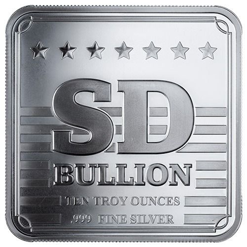 SD Bullion 1トロイオンス 銀貨 Buy 10 oz SD Bullion Cross and Flag Square Silver Bars - Fast and