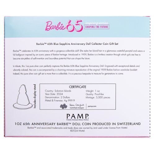 Buy 2024 1 oz Barbie™ Blue Sapphire - 65th Anniversary - Proof