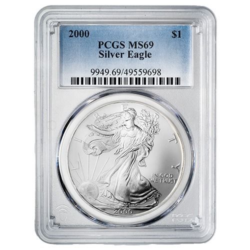 2000\u0020PCGS\u0020MS\u002D69\u00201\u0020oz\u0020American\u0020Silver\u0020Eagle\u0020Coin\u0020\u002D\u0020Standard\u0020Label