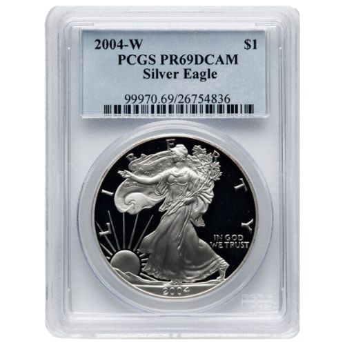 2004\u0020PCGS\u0020PR\u002D69\u00201\u0020oz\u0020American\u0020Silver\u0020Eagle\u0020Proof\u0020Coin
