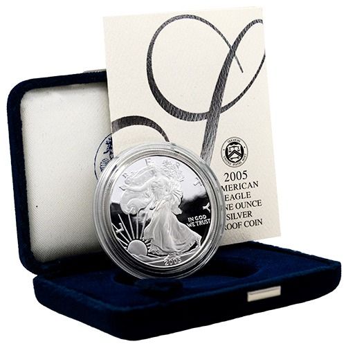 2005\u002DW\u00201\u0020oz\u0020American\u0020Silver\u0020Eagle\u0020Proof\u0020Coin\u0020w\u002FBox\u0020\u0026\u0020COA