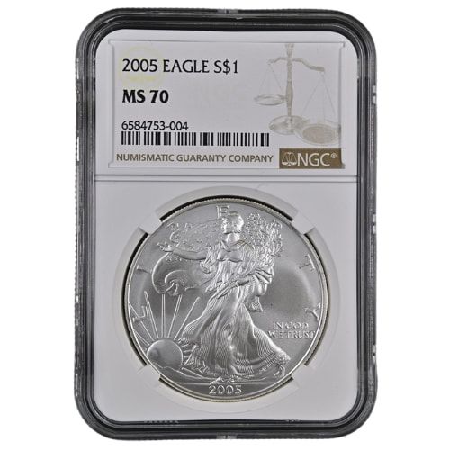 2005\u0020NGC\u0020MS\u002D70\u00201\u0020oz\u0020American\u0020Silver\u0020Eagle\u0020Coin\u0020\u002D\u0020Brown\u0020Label