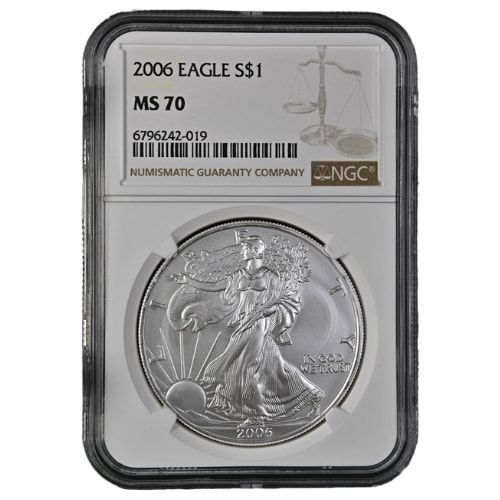 2006\u0020NGC\u0020MS\u002D70\u00201\u0020oz\u0020American\u0020Silver\u0020Eagle\u0020Coin\u0020\u002D\u0020Brown\u0020Label