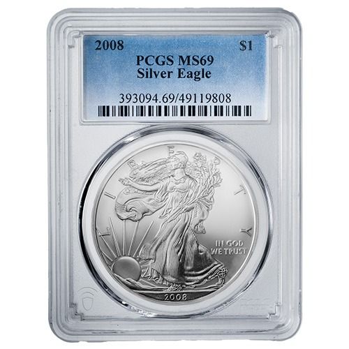 2008\u0020PCGS\u0020MS\u002D69\u00201\u0020oz\u0020American\u0020Silver\u0020Eagle\u0020Coin