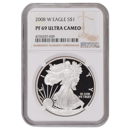 2008\u002DW\u0020NGC\u0020PF\u002D69\u00201\u0020oz\u0020American\u0020Silver\u0020Eagle\u0020Proof\u0020Coin