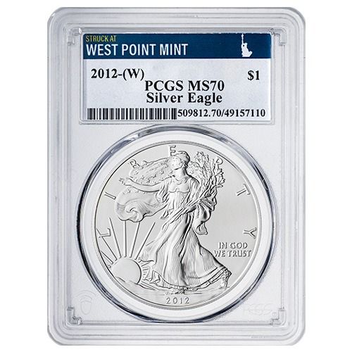 2012\u002D\u0028W\u0029\u0020PCGS\u0020MS\u002D70\u0020Struck\u0020at\u0020West\u0020Point\u0020Mint\u00201\u0020oz\u0020American\u0020Silver\u0020Eagle\u0020Coin\u0020