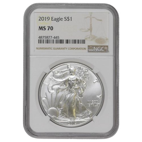 2019\u0020NGC\u0020MS\u002D70\u00201\u0020oz\u0020American\u0020Silver\u0020Eagle\u0020Coin\u0020\u002D\u0020Brown\u0020Label