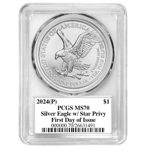 2024 PCGS MS-70 イーグル銀貨　FIRST DAY トランプver 2024 Silver Eagle $1 PCGS MS70 - Stephanie Sabin Signed