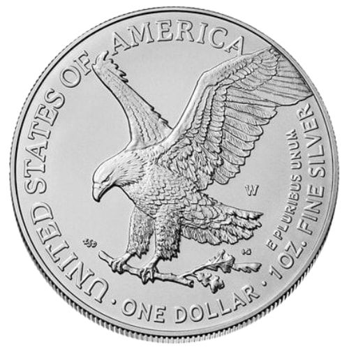 2024-W 1 oz American Silver Eagle Burnished Coin with Box and COA