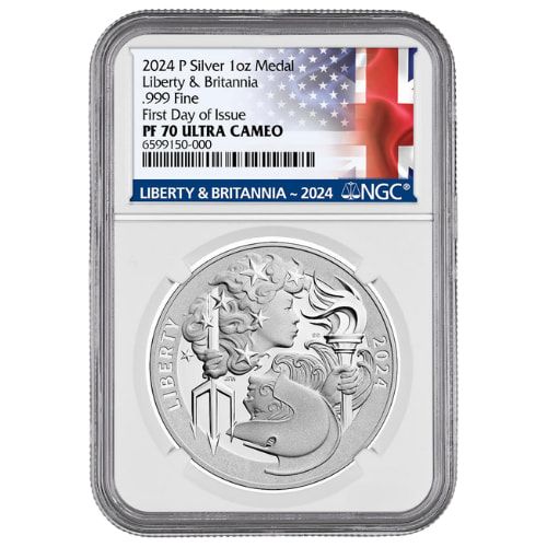 2024\u002DP\u0020NGC\u0020PF\u002D70\u0020First\u0020Day\u0020of\u0020Issue\u0020US\u0020Mint\u00201\u0020oz\u0020Liberty\u0020and\u0020Britannia\u0020Proof\u0020Silver\u0020Medal