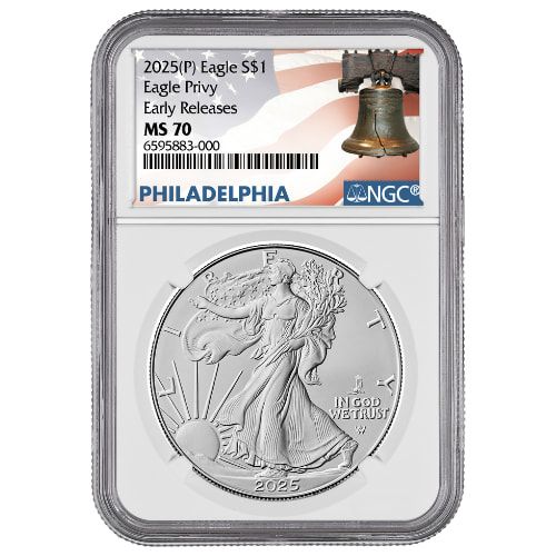2025\u002D\u0028P\u0029\u0020NGC\u0020MS\u002D70\u0020Early\u0020Releases\u0020Eagle\u0020Privy\u00201\u0020oz\u0020American\u0020Silver\u0020Eagle\u0020Coin\u0020\u002D\u0020Philadelphia\u0020Label