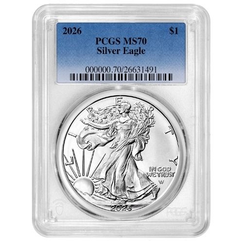 2026\u0020PCGS\u0020MS\u002D70\u00201\u0020oz\u0020American\u0020Silver\u0020Eagle\u0020Coin