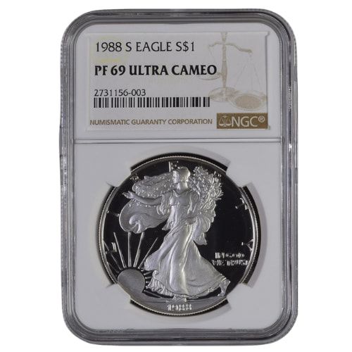 1988\u002DS\u0020NGC\u0020PF\u002D69\u00201\u0020oz\u0020American\u0020Silver\u0020Eagle\u0020Proof\u0020Coin