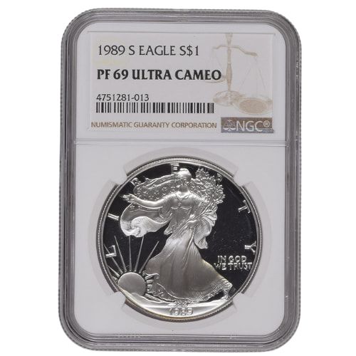 1989\u002DS\u0020NGC\u0020PF\u002D69\u00201\u0020oz\u0020American\u0020Silver\u0020Eagle\u0020Proof\u0020Coin