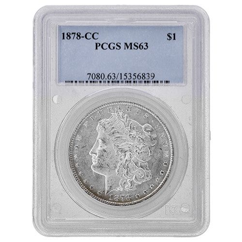 1878\u002DCC\u0020PCGS\u0020MS\u002D63\u0020Morgan\u0020Silver\u0020Dollar\u0020Coin