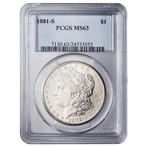 1881\u002DS\u0020PCGS\u0020MS\u002D63\u0020Morgan\u0020Silver\u0020Dollar\u0020Coin
