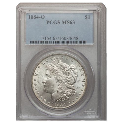 1884\u002DO\u0020PCGS\u0020MS\u002D63\u0020Morgan\u0020Silver\u0020Dollar\u0020Coin