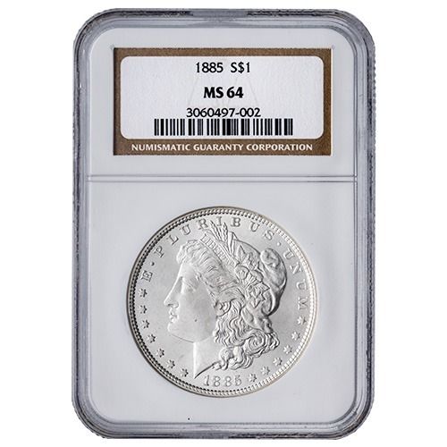 1885\u0020NGC\u0020MS\u002D64\u0020Morgan\u0020Silver\u0020Dollar\u0020Coin