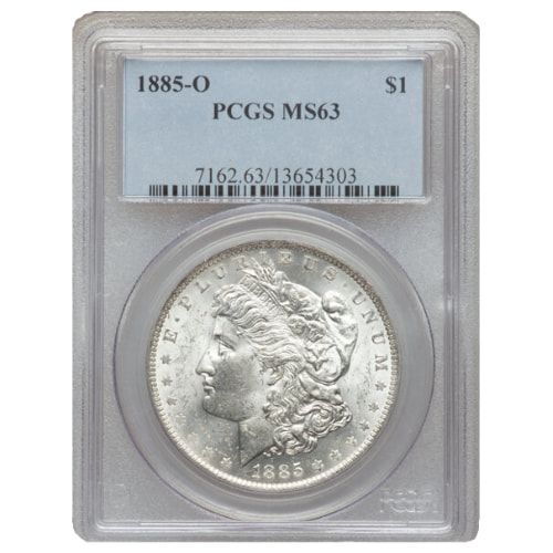 1885\u002DO\u0020PCGS\u0020MS\u002D63\u0020Morgan\u0020Silver\u0020Dollar\u0020Coin