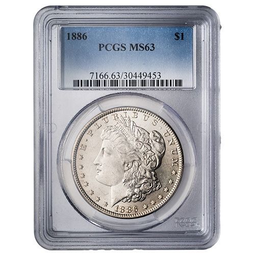 1886\u0020PCGS\u0020MS\u002D63\u0020Morgan\u0020Silver\u0020Dollar\u0020Coin