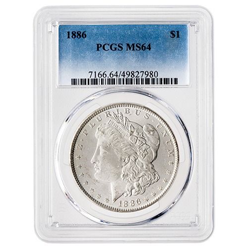 1886\u0020PCGS\u0020MS\u002D64\u0020Morgan\u0020Silver\u0020Dollar\u0020Coin