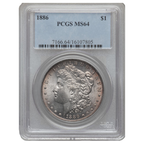 1886\u0020PCGS\u0020MS\u002D64\u0020Morgan\u0020Silver\u0020Dollar\u0020Coin