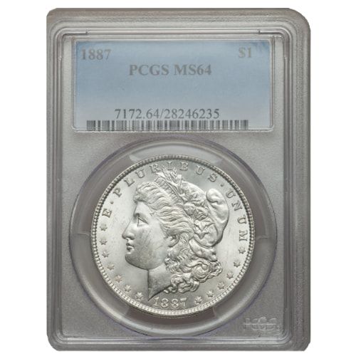 1887\u0020PCGS\u0020MS\u002D64\u0020Morgan\u0020Dollar\u0020Silver\u0020Coin