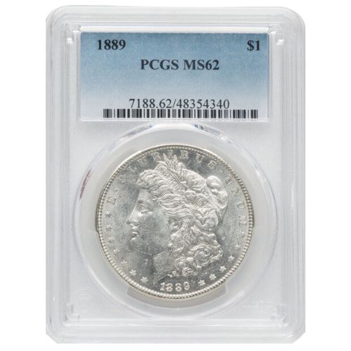 1889\u0020PCGS\u0020MS\u002D62\u0020Morgan\u0020Dollar\u0020Silver\u0020Coin